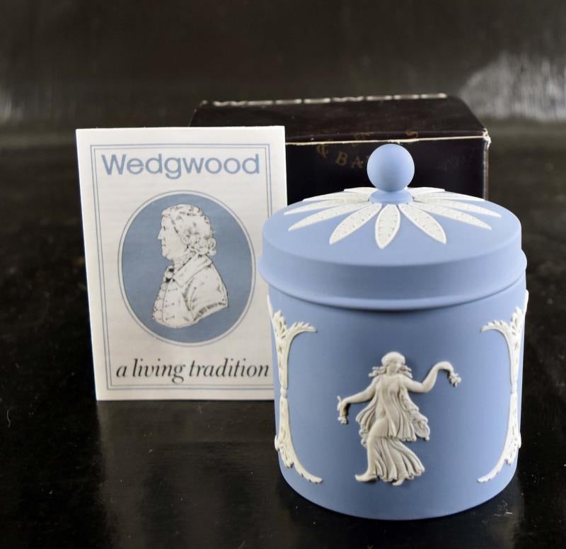 Wedgwood Blue Jasperware Covered Jar (1 of 6)