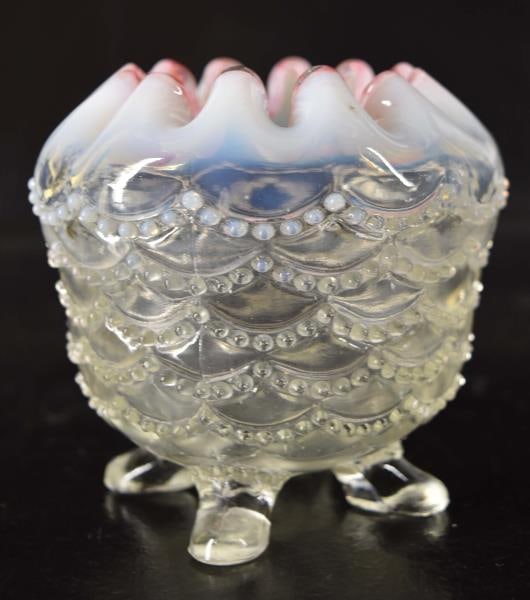 Beaded Drape Opalescent Edge Rose bowl (1 of 4)