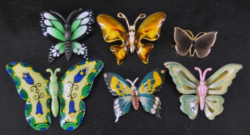 Mid-century Enamel Butterfly Pins (1 of 3)