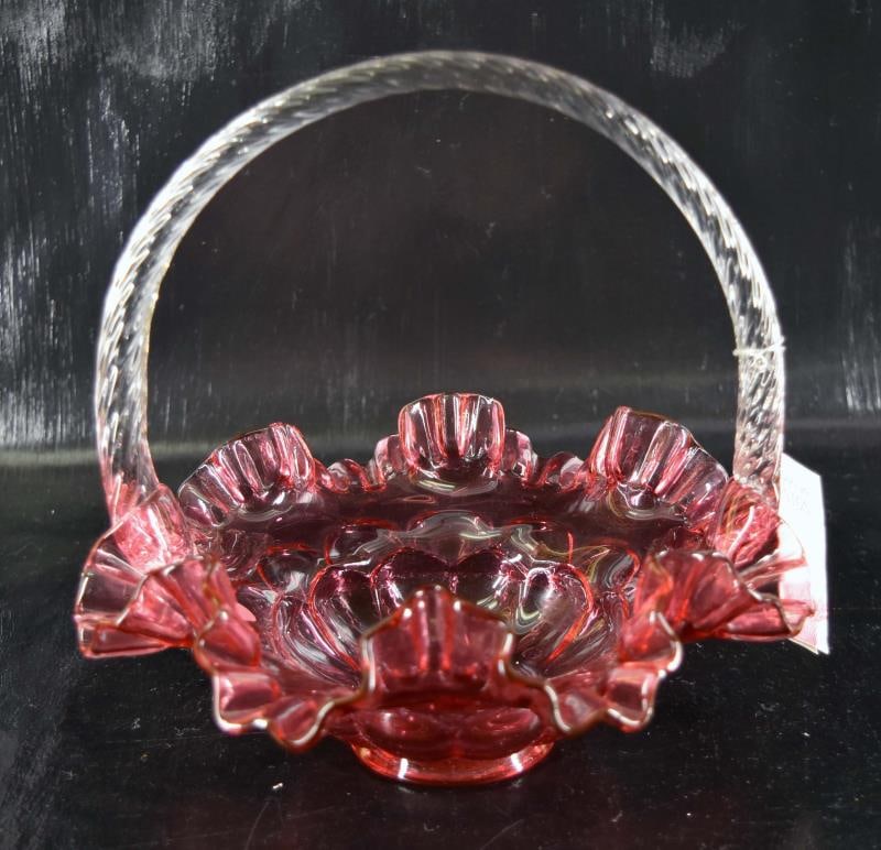 Fenton Jacqueline Country Cranberry Brides Basket (1 of 7)