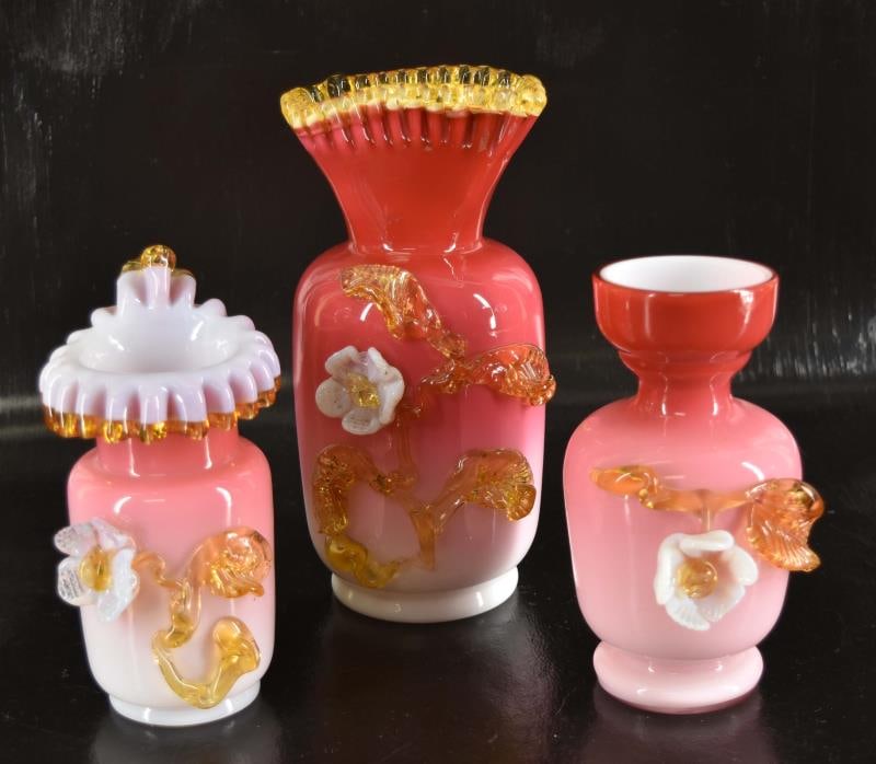 Group Of Three Stevens & Williams Vases (1 of 9)