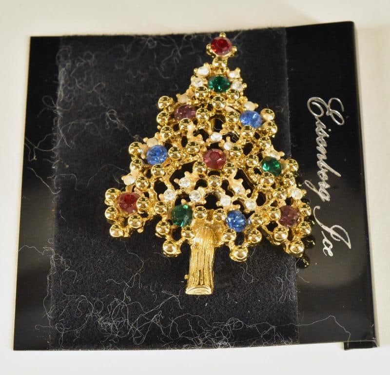 Eisenberg Ice Rhinestone Christmas Tree Pin (1 of 2)