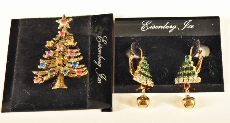 Eisenberg Ice Christmas Tree Pin & Earrings (1 of 3)