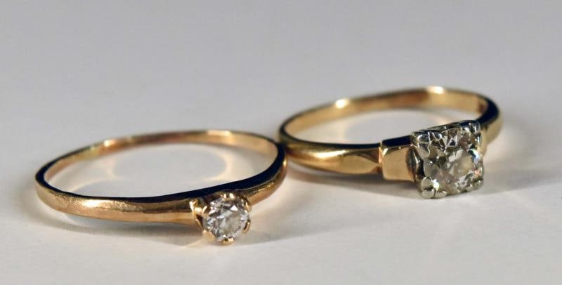 Two 14k Yellow Gold And Diamond Rings (1 of 6)
