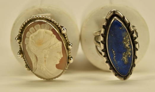 Two Michael Todd Swift Custom Made Rings: Featuring A Signed Swift Custom Made, Sterling, 1983,, From The Taos Indian Trading Company. Designed With A Cameo Of A Roman Soldier With The Helmet On Top Of His Head. The Ring Is A Size 6. 