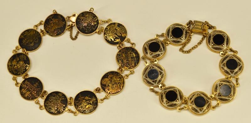 Two Goldtone Damascene Bracelets (1 of 12)