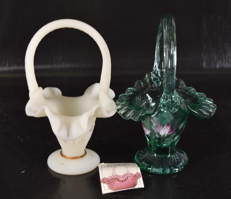 Two Fenton Hand Painted Baskets (1 of 7)