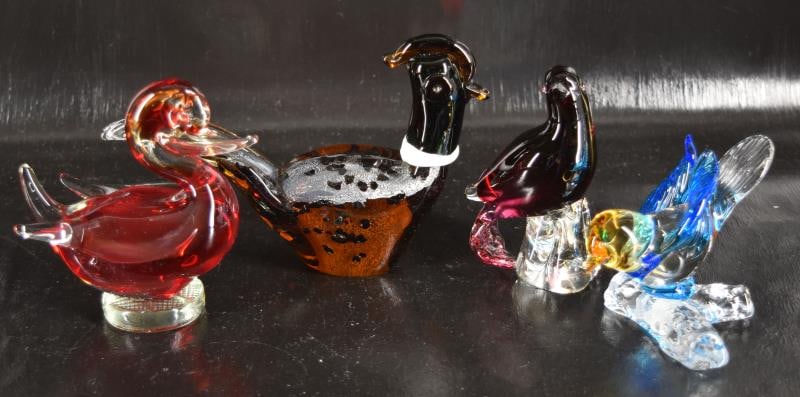 Four Art Glass Bird Figurines (1 of 14)