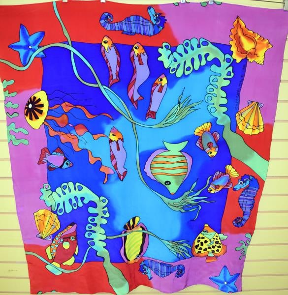 Vintage 1993 Hand Painted Silkscape Scarf (1 of 6)