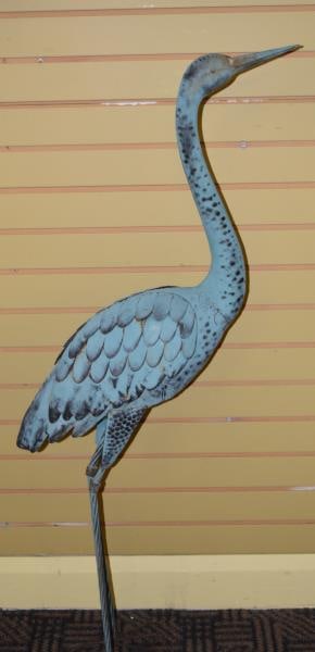 Vintage Metal Crane Garden Sculpture (1 of 11)