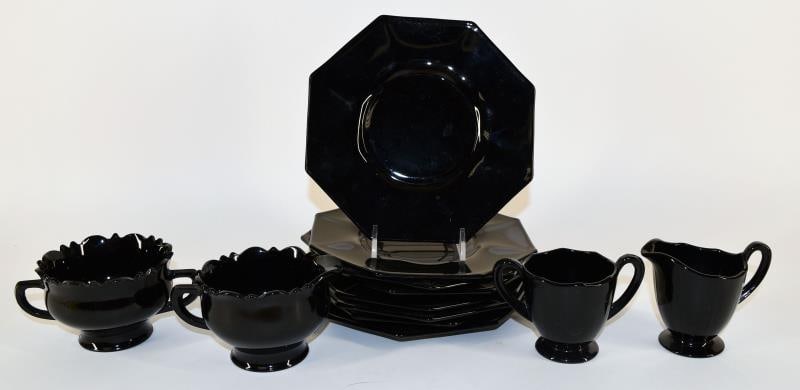 12 Pieces Of Black Amethyst Glass (1 of 4)