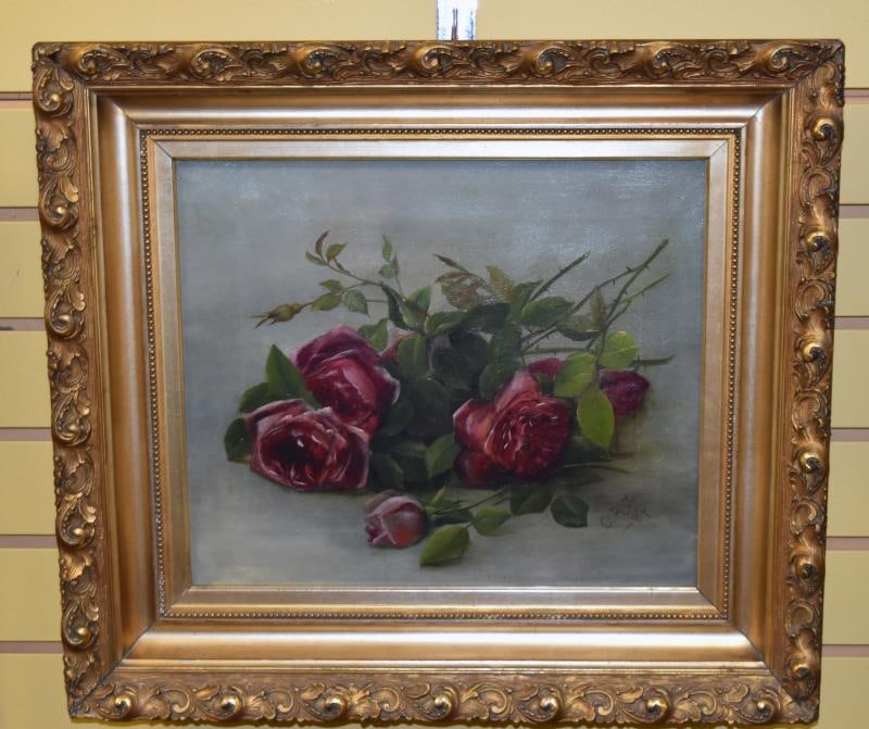 Victorian Red Roses Oil On Canvas (1 of 5)