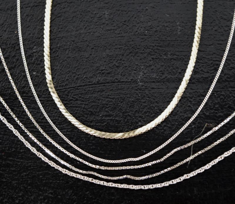 Five Sterling Silver Chains (1 of 4)