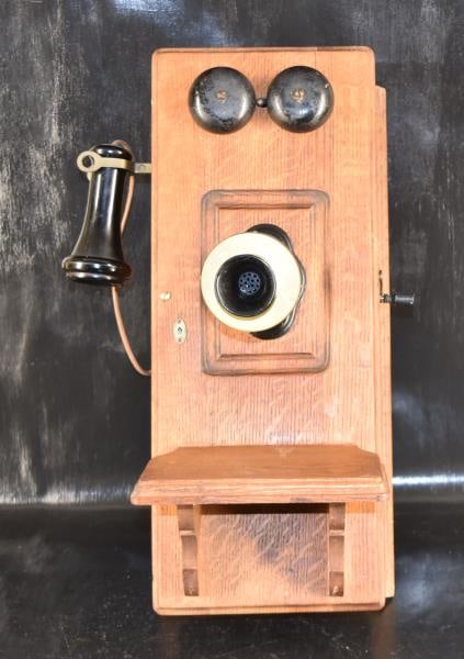 Antique Wall Telephone With Crank & Bells (1 of 6)