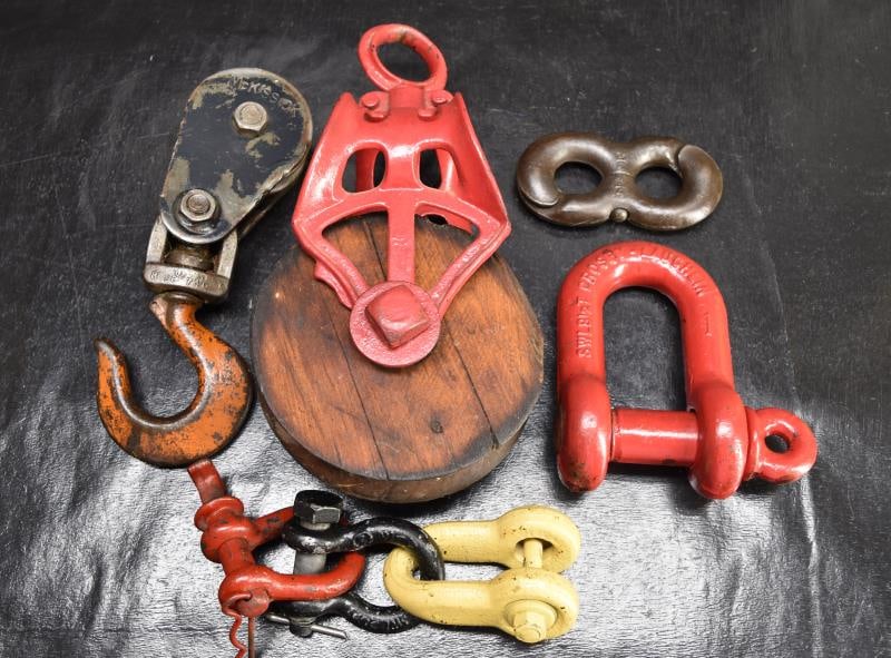 Vintage Wood Pulley And Mckissick Pulley (1 of 5)