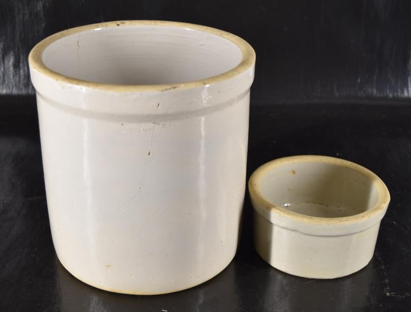 Two Vintage Glazed Stoneware Crocks (1 of 4)