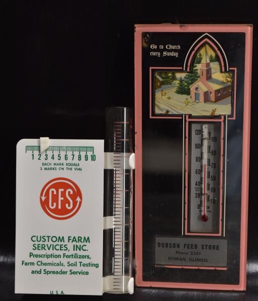 Dodson Feed Advertising Thermometer Fithian Il (1 of 4)