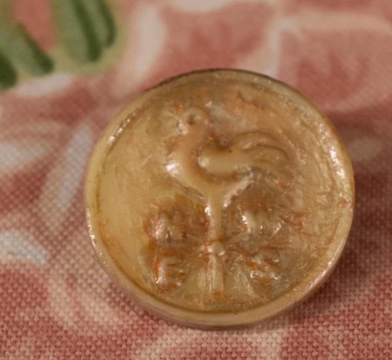 Celluloid Rooster Weathervane Button (1 of 3)
