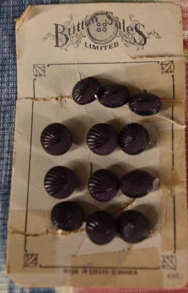 Twelve Original Czech Glass Buttons (1 of 3)