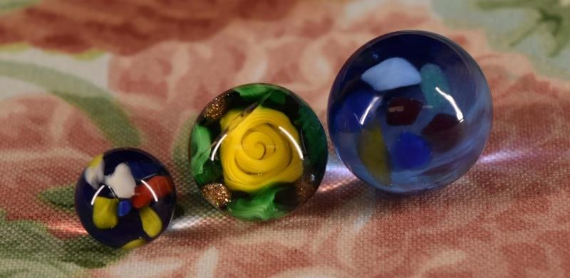 Three Cobalt Shank Paperweight Buttons (1 of 11)