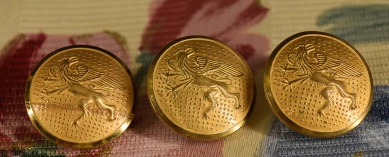 Three Brass Griffin Buttons (1 of 2)