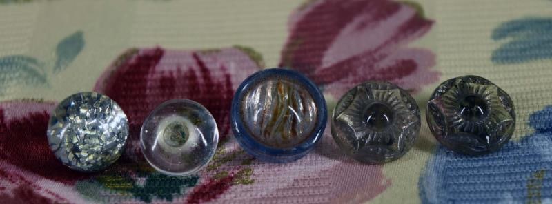Five Clear Glass Buttons (1 of 11)