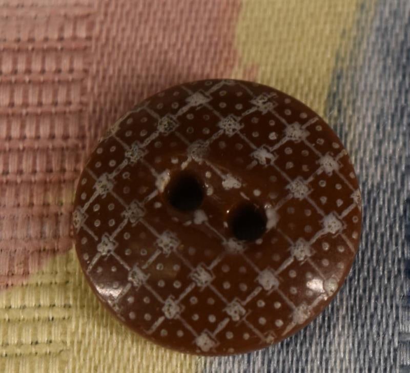 Dark Brown Calico China Button (1 of 3)