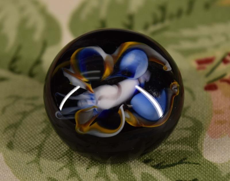 Blue Modern Glass Paperweight Button (1 of 5)