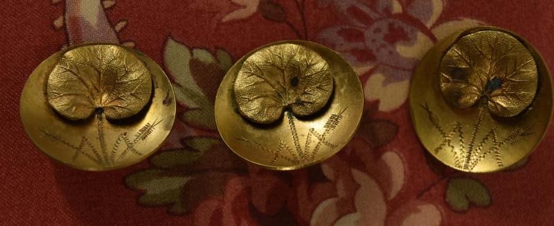 Incised Brass Leaf Buttons (1 of 2)
