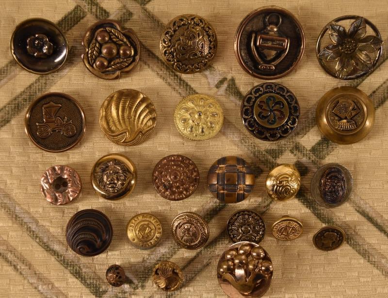 Group Of Brass & Moder Medal Picture Buttons (1 of 4)
