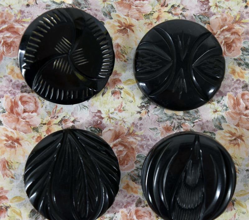 Four Large Carved Bakelite Buttons (1 of 2)