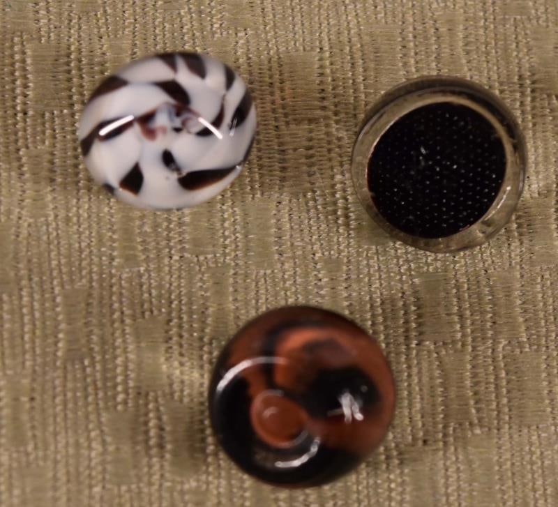 Three Black Shank Pile Buttons (1 of 2)