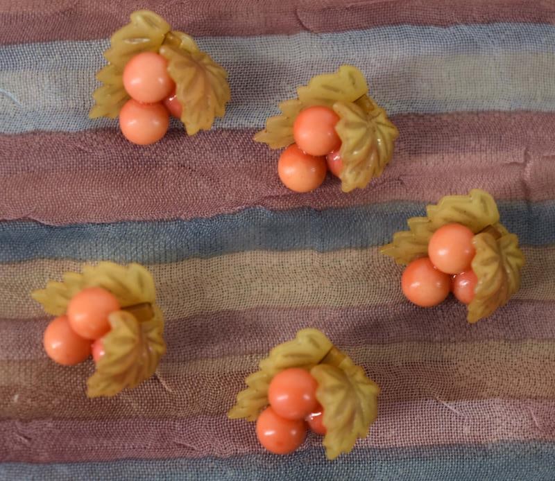 Weeber Style Celluloid Fruit Cluster Buttons (1 of 2)