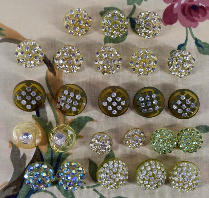 Group Of Rhinestones In Plastic Buttons (1 of 4)