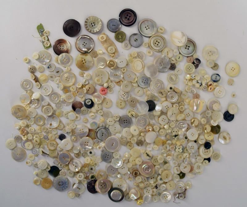 1.6 Pounds Of Mother Of Pearl Buttons: Featuring A Large Bag Of Mother Of Pearl Buttons In Various Sizes And Designs. The Bag Weight Is 1 Pound 6 Ounces.