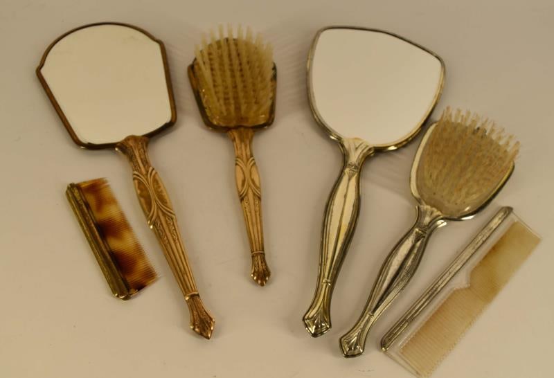Two Vanity Mirror, Brush & Comb Sets (1 of 4)