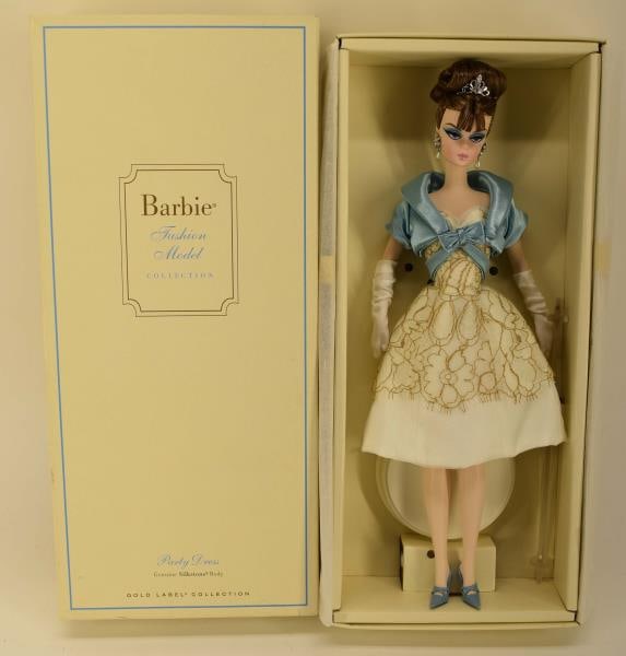 2011 Barbie Party Dress Fashion Model Doll: Featuring The 2011 Barbie Party Dress Fashion Model Doll, With A Silkstone Body, Gold Label Collection, In Original Box With Tags.
