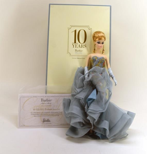 Barbie 10 Year Anniversary Tribute Silkstone Doll: Featuring The Barbie 10 Year Anniversary Tribute Silkstone Doll In The Original Box With Coa.