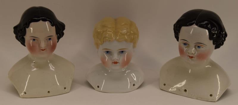 Three German Porcelain Doll Heads (1 of 4)