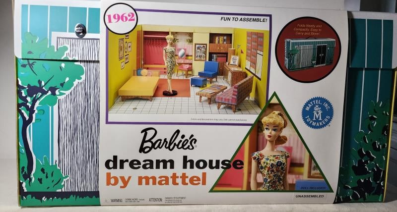 Barbie Reproduction Dream House By Mattel: Featuring The Barbie's Dream House By Mattel Vintage Reproduction Of 1962 Playset 2017 Fnd44. In The Original Mattel Shipping Box.