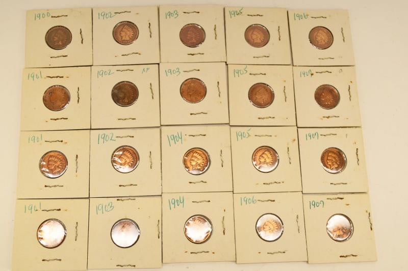 20 Indian Head Pennies Between 1900-1907 (1 of 6)