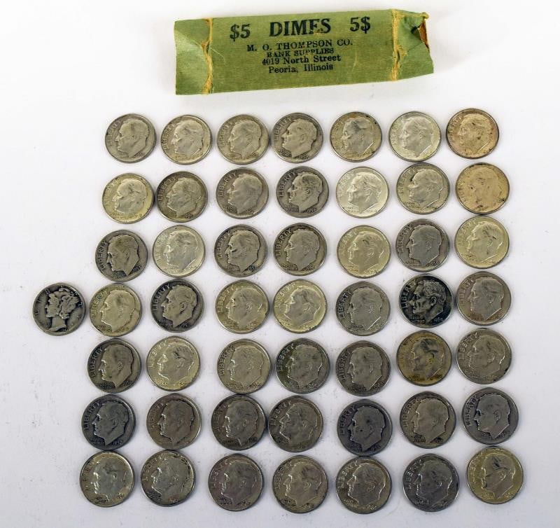 $5 Roll Of Silver Roosevelt Dimes (1 of 8)