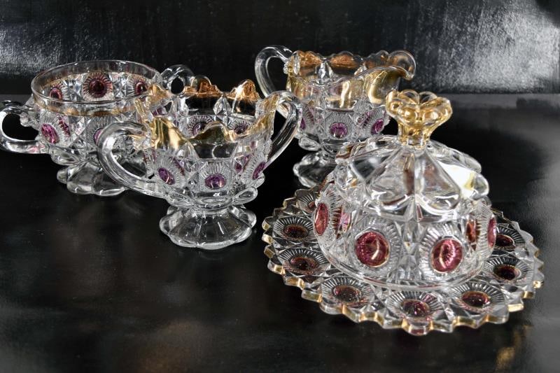 U. S. Uranium Glass Bull's Eye And Daisy Set (1 of 8)