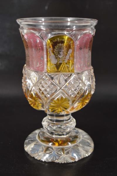 Moser? Antique Etched Glass Chalice Or Goblet (1 of 20)