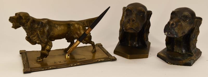 Pair Of Bronze Setter Dog Bookends (1 of 7)