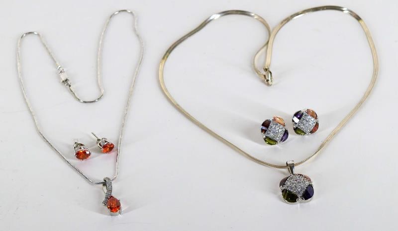 Sterling Silver Multi Colored Rhinestone Sets (1 of 5)