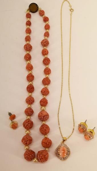 Vintage Pink Demi Parure Necklace & Earring Sets (1 of 6)