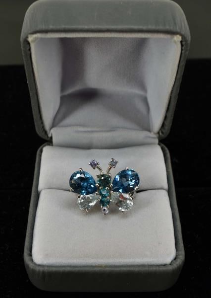 Sterling Silver & Gemstone Butterfly Ring (1 of 5)