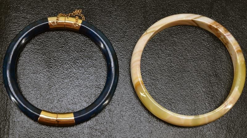 Vintage Asian Marble & Lapis Bangles (1 of 3)