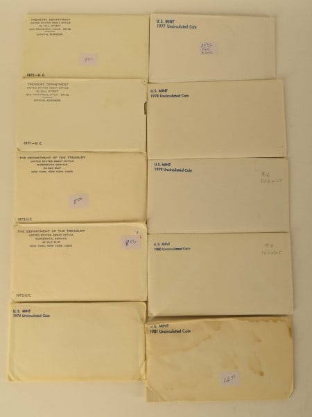 1971-1981 U. S. Mint Uncirculated P & D Coin Sets (1 of 19)